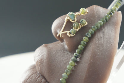 Jaded Leaf Double Nose Cuff